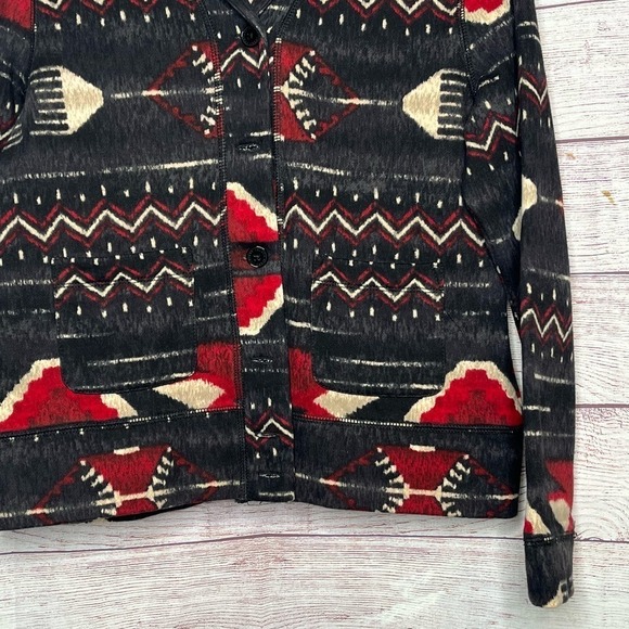 Lauren Ralph Lauren Aztec Tribal Cozy Cardigan Button Down Sweater Large - Picture 10 of 12